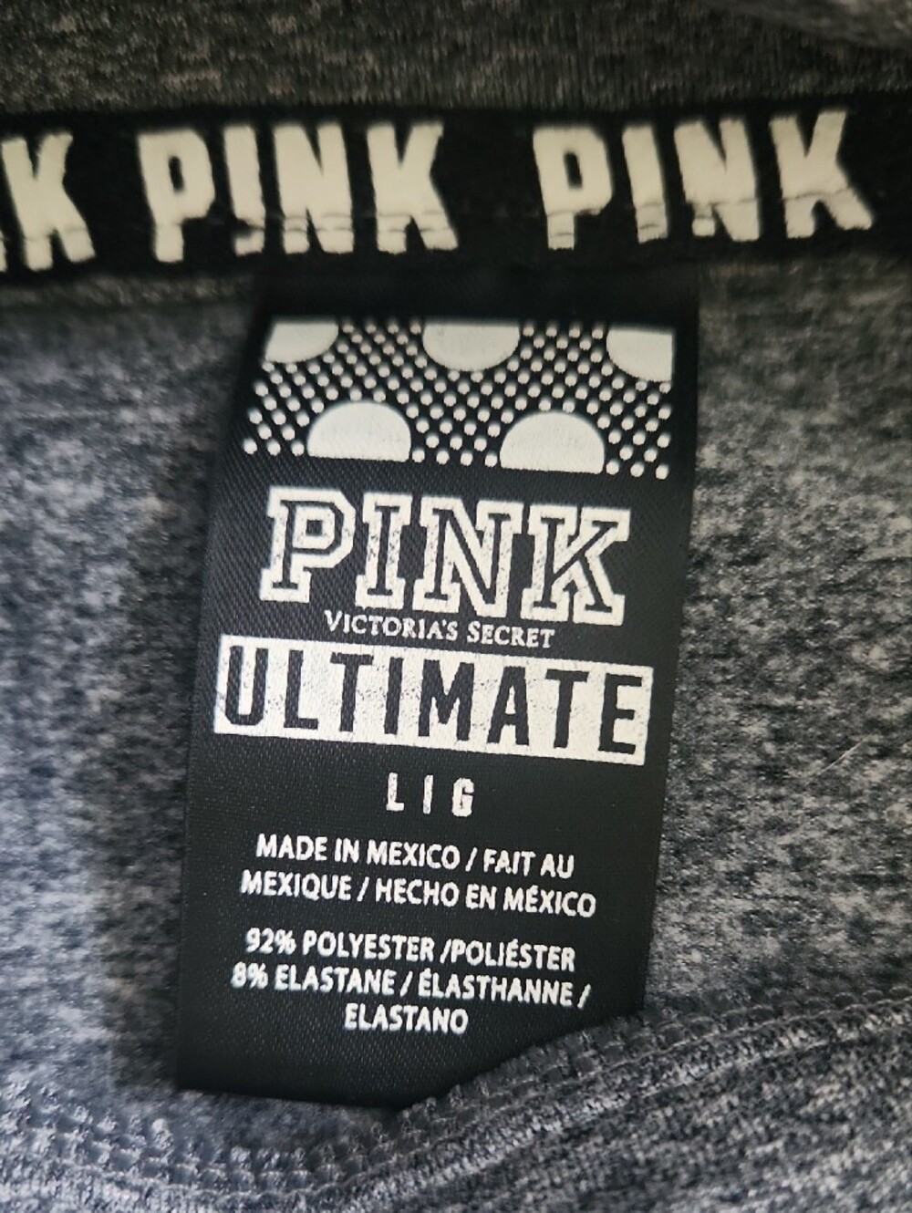PINK Victoria's Secret Gray, Black & White Pullover - Picture 3 of 4